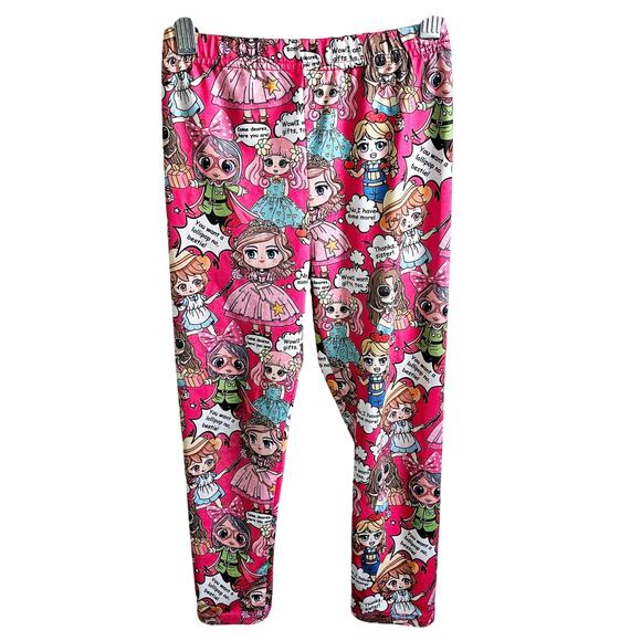 Shein Girls 6Y Pop Art Comic Legging Pink Anime Style Slogan Girlie Colorful Fun - Picture 1 of 5